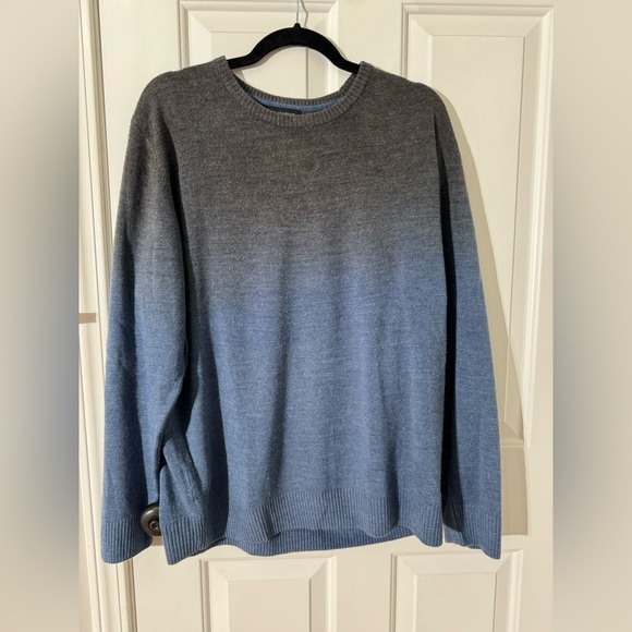 Men’s blue and charcoal ombré sweater - Picture 1 of 2